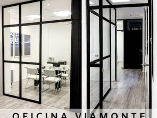 Oficina Viamonte, D4-Arquitectos D4-Arquitectos モダンデザインの 書斎 木 白色