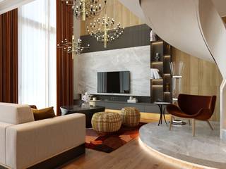 Penthouse em Nova York decorada com mobiliário e objectos urbanos, Jetclass Jetclass Salas de estilo moderno