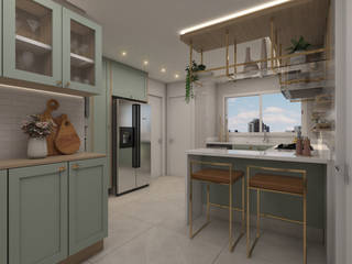 COZINHA PL, Studio Side Arquitetura e Interiores Studio Side Arquitetura e Interiores Kitchen units Wood Green