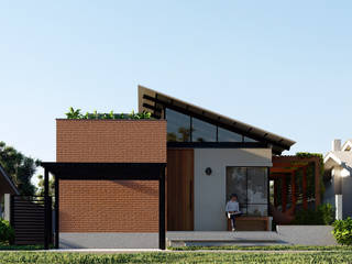 CASA TERESINA - Casa em Tijolo Ecológico, TRIM Arquitetura TRIM Arquitetura Mediterranean style house Bricks