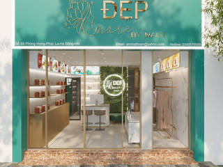 Dep More project - beauty salon and spa in Phuc La ward, Ha Dong district, Ha Noi city, Anviethouse Anviethouse Ticari alanlar Ahşap Ahşap rengi