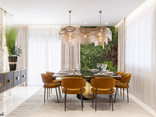 Apartamento | NM, Camila Pimenta | Arquitetura + Interiores Camila Pimenta | Arquitetura + Interiores Salas de jantar modernas Ambar/dourado