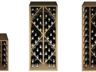 Garrafeiras com Divisórias Triangulares para Organizar Tipos de Vinhos, garrafeiras.pt garrafeiras.pt Adega Madeira Acabamento em madeira