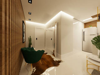 Apartamento G|G, Laura Scursel Arquitetura Laura Scursel Arquitetura 모던스타일 복도, 현관 & 계단