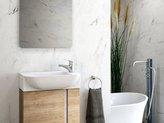 Muebles de baño con fondo reducido para pequeños espacios, Balnearianweb Balnearianweb Modern style bathrooms Wood Wood effect