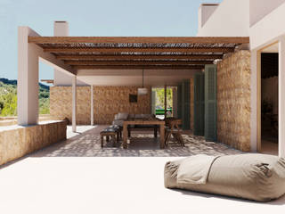 Wabi Sabi en Mallorca, ponyANDcucoBYgigi ponyANDcucoBYgigi Rustic style balcony, veranda & terrace