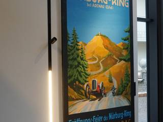 Exclusiver Neubau mit inszenierender Lichtgestaltung, plan.b lichtplanung plan.b lichtplanung Modern Corridor, Hallway and Staircase