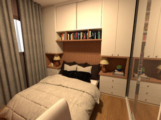 Quarto de casal RJ, Mostavenco Arquitetura Mostavenco Arquitetura Modern Bedroom MDF White Beds & headboards