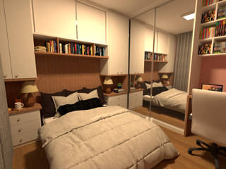 Quarto de casal RJ, Mostavenco Arquitetura Mostavenco Arquitetura Modern style bedroom MDF