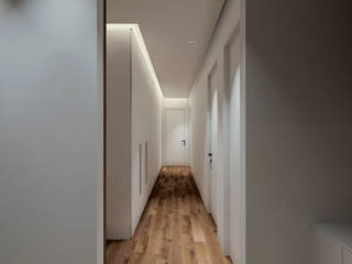 Modern Apartment Renovation, Tea Arquitectos Tea Arquitectos Modern corridor, hallway & stairs لکڑی White