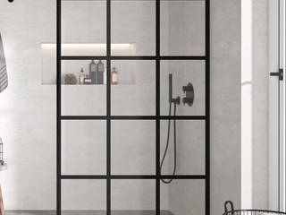 Mamparas decoradas para baños más creativos, Balnearianweb Balnearianweb Modern style bathrooms Glass