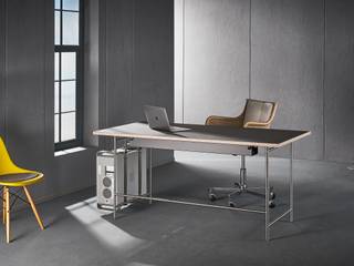 Karlsruher Tisch - Schreibtisch und Esstisch, PHOS Design GmbH PHOS Design GmbH Modern Study Room and Home Office Iron/Steel