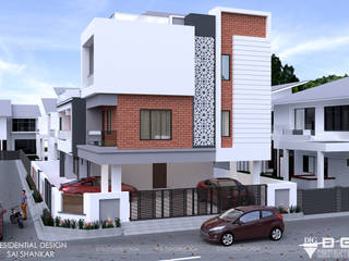 Sai Shankar Residence, DG DESIGN HUB DG DESIGN HUB Multi-Family house Bricks