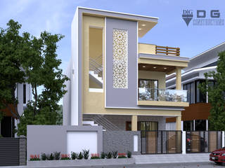 Narayanan Residence, DG DESIGN HUB DG DESIGN HUB 一戸建て住宅 レンガ