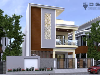 Narayanan Residence, DG DESIGN HUB DG DESIGN HUB Modern Houses Tiles