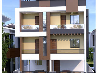 Shankar Residence, DG DESIGN HUB DG DESIGN HUB Casas multifamiliares Ladrillos