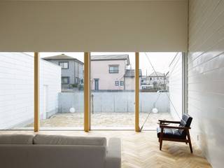 牛川の家Ⅱ-ushikawa, 株式会社 空間建築-傳 株式会社 空間建築-傳 Living room Wood Wood effect