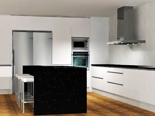 Cozinha Termolaminado Branco & Cinza, DIONI Home Design DIONI Home Design Kitchen units