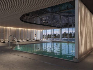 Strefa wellness & SPA w hotelu, Kola Studio Wizualizacje Architektoniczne Kola Studio Wizualizacje Architektoniczne Modern pool