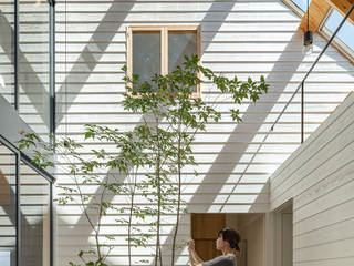 猿払の家, 堀部太建築設計事務所 堀部太建築設計事務所 Modern style balcony, porch & terrace Wood Wood effect