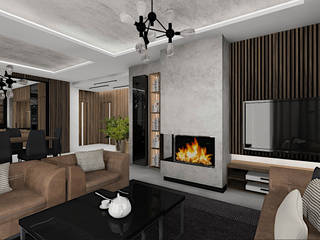 House in Earth's colours, BAYO Design Interior Design Studio BAYO Design Interior Design Studio Modern living room