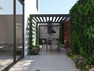 Anteproyecto residencial, MG estudio de arquitectura MG estudio de arquitectura Front garden لکڑی Wood effect