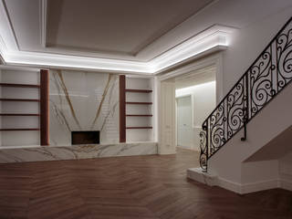 Realizacja luksusowych mebli do prywatnej rezydencji w Mediolanie, Tognini Bespoke Furniture Tognini Bespoke Furniture Nowoczesny salon Marmur Biały