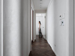 Belle Journée寓邸, WID建築室內設計事務所 Architecture & Interior Design WID建築室內設計事務所 Architecture & Interior Design Modern corridor, hallway & stairs