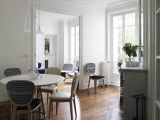 Un espace élégant et paisible après l’aménagement de cet appart à Paris, Studio Catoir Studio Catoir Phòng ăn phong cách tối giản