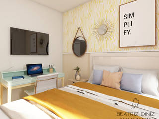 Quarto MN, Beatriz Diniz Interiores Beatriz Diniz Interiores Small bedroom MDF