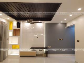 Modern 2BHK Apartment, Cee Bee Design Studio Cee Bee Design Studio Salas / recibidores