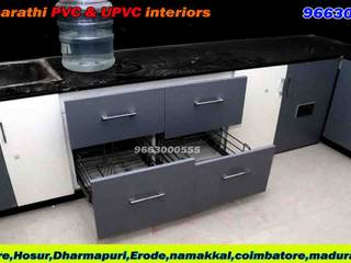 pvc modular kitchen in coimbatore 9663000555, balabharathi pvc interior design balabharathi pvc interior design Modern kitchen Plastic Grey