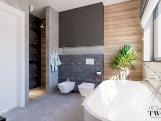 Projekt Domu, Klaudia Tworo Projektowanie Wnętrz Sp. z o.o. Klaudia Tworo Projektowanie Wnętrz Sp. z o.o. Modern style bathrooms
