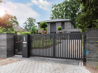 Modell Borkum, Nordzaun Zäune - Tore - Sicherheit, Inh. Dipl. Ing (FH) Torben Suhr Nordzaun Zäune - Tore - Sicherheit, Inh. Dipl. Ing (FH) Torben Suhr Scandinavian style garden Aluminium/Zinc