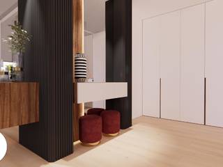 Projeto - Arquitetura de Interiores - Sala FR, Areabranca Areabranca Modern Corridor, Hallway and Staircase