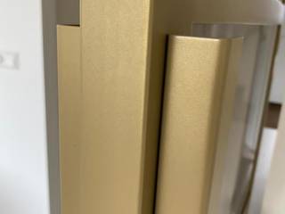 Project Woonhuis Purmerend | Metallic Gold met bruin getint glas, Skygate® | Stalen Binnendeuren Skygate® | Stalen Binnendeuren Moderne Wohnzimmer Eisen/Stahl