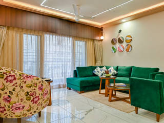 3BHK APPARTMENT FOR MR. SHETH, Hinal Dave Hinal Dave Modern living room Plywood