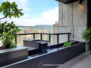 設計的很精密的露臺, 大地工房景觀公司 大地工房景觀公司 Balcones y terrazas minimalistas
