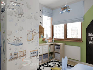 Projekt pokoju dziecięcego, Senkoart Design Senkoart Design Pokój dla chłopca Kompozyt drewna i tworzywa sztucznego Niebieski