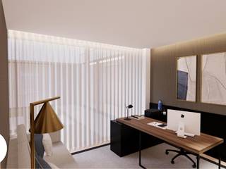 Projeto - Design de Interiores - Escritório FR, Areabranca Areabranca Modern Study Room and Home Office