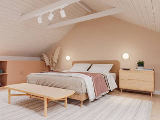 A Casa Magnólia, Rima Design Rima Design 北欧スタイルの 寝室