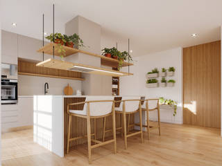 Projeto de reabilitação de apartamento T2, em Lisboa (A Casa da Fonte), Rima Design Rima Design Kitchen