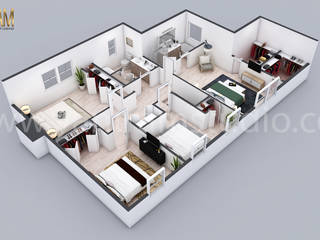 3d home floor plan design of residential home by architectural visualisation studio, Chicago, Illinois , Yantram Animation Studio Corporation Yantram Animation Studio Corporation