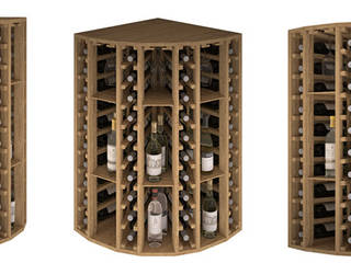 Corner Wine Cellar for 40 Bottles with Shelves homify Rustic style wine cellar Wood Wood effect Wine cellar