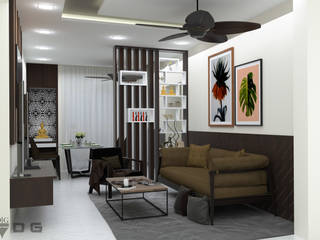 Palanivel Interior Design, DG DESIGN HUB DG DESIGN HUB Salas modernas Madera Acabado en madera