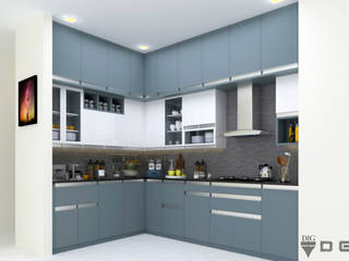 Palanivel Interior Design, DG DESIGN HUB DG DESIGN HUB Kitchen units Engineered Wood Transparent