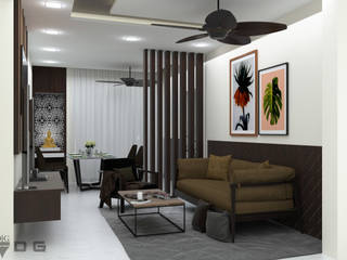 Palanivel Interior Design, DG DESIGN HUB DG DESIGN HUB 现代客厅設計點子、靈感 & 圖片 木頭 Wood effect