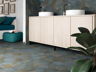 Porcelain tiles for your home , Equipe Ceramicas Equipe Ceramicas Industrial style bathrooms Tiles Blue