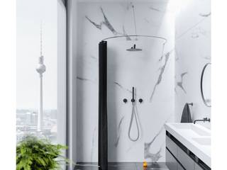 Duschvorhangstangen aus Edelstahl massiv , BadundBaden BadundBaden Modern bathroom