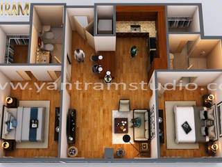 Residential 3d floor plan House Design by architectural design studio, San Antonio-Texas, Yantram Architectural Design Studio Corporation Yantram Architectural Design Studio Corporation